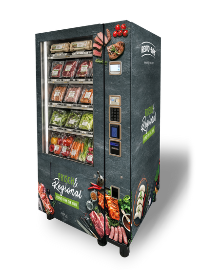 Regio-Box Automat mit frischem, regionalem Fleisch, Gemüse & Eiern – 24/7 verfügbar