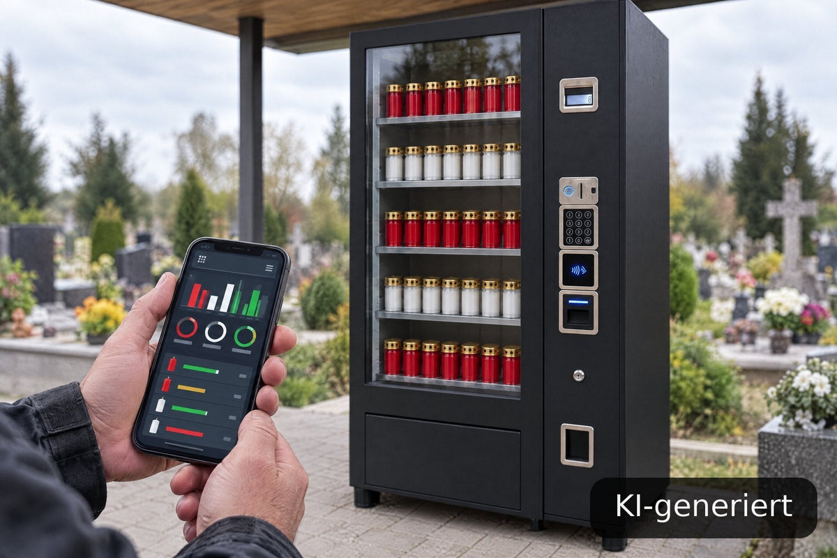 Füllstand des Grablichtautomaten per Telemetrie-App auf dem Smartphone im Blick